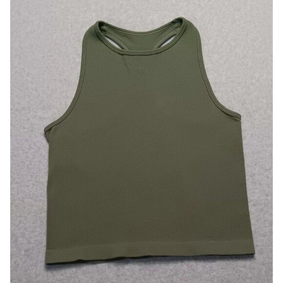 Free People Tops - Free People intimantly Ribbed Halter Cropped Tank Top M Sage Green Seamless Boho